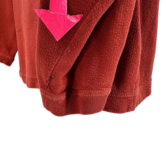 Vintage Harley Davidson Mens Medium Henley Long Sleeve Button Textured Red Logo - Picture 6 of 9